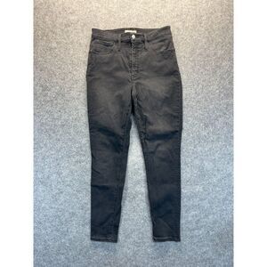 Madewell Jeans Women's 30 Curvy Roadtripper Skinny High Rise Black Stretch